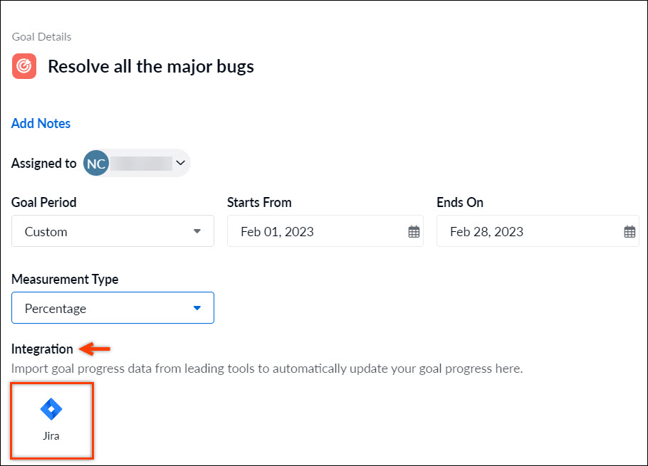 Link Goals With Jira Reports
